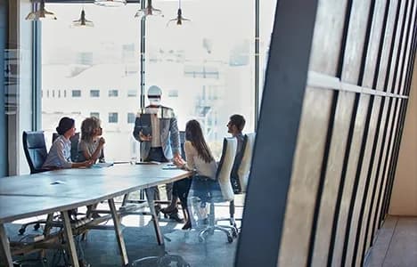 Business team meeting together